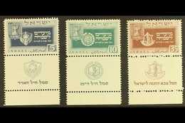 1949 Jewish New Year Set Complete With Full Tabs, SG 18/20, Very Fine Mint. (3 Stamps) For More Images, Please Visit Htt - Andere & Zonder Classificatie