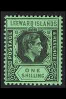 1938-51 1s Black & Grey On Emerald KGVI, SG 110bb, Superb Never Hinged Mint, Very Fresh. For More Images, Please Visit H - Leeward  Islands