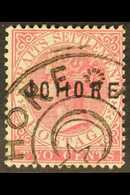 JOHORE 1884-86 2c Pale Rose "JOHORE" 16mm Long Overprint With "H" & "E" Wide And "J" Raised, SG 3, Fine Used With Star & - Other & Unclassified