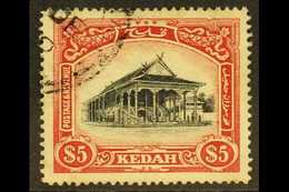 KEDAH 1912 $5 Black And Red Council Chamber, SG 14, Very Fine Used. For More Images, Please Visit Http://www.sandafayre. - Altri & Non Classificati