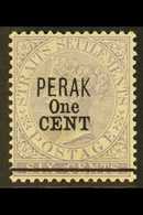 PERAK 1891 1c On 6c Lilac, SG 45, Very Fine Mint. For More Images, Please Visit Http://www.sandafayre.com/itemdetails.as - Altri & Non Classificati