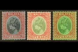 PERAK 1935 $1 - $5 Sultan High Values, SG 100/102, Very Fine Mint. (3 Stamps) For More Images, Please Visit Http://www.s - Sonstige & Ohne Zuordnung