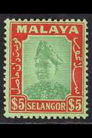 SELANGOR 1941 $5 Green And Scarlet, As SG 87, Unoverprinted Japanese Occupation Type (see After SG 87), Very Fine Mint.  - Other & Unclassified