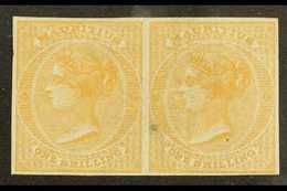 1862 1s Buff No Watermark, SG 52, IMPERF PROOF PAIR On Ungummed Paper, Small Blemish On One Stamp. For More Images, Plea - Mauricio (...-1967)