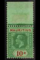 1921 10r Green And Red On Emerald, Wmk Script, SG 241, Very Fine Never Hinged Mint. For More Images, Please Visit Http:/ - Mauricio (...-1967)