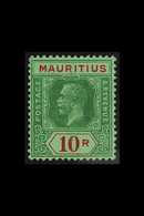 1921 10r Green And Red On Emerald, Wmk Script, SG 241, Very Fine Mint. For More Images, Please Visit Http://www.sandafay - Maurice (...-1967)