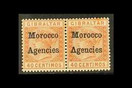 GIBRALTAR ISSUES OVERPRINTED 1898 40c Orange Brown Variety "inverted V For A", In Mint Pair With Normal, SG 5 + 5a, Tone - Altri & Non Classificati