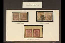 1917-30 2a Group Of Horizontal Tete-beche Pairs In Three Different Identified Shades: Brown-purple, Light Brown, And Dee - Népal