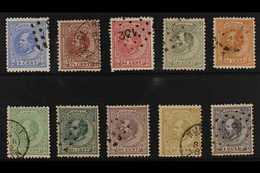 1872-91 William III Definitives Basic Set To 1g, Between SG 80 And SG 90, Good Used. (10 Stamps) For More Images, Please - Autres & Non Classés