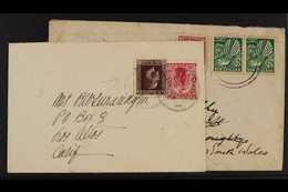 FANNING ISLAND 1926-36 TWO Covers From Fanning Island, 1926 Cover To USA Bearing KGV 3d & 1d Universal Tied By Twin F/Is - Other & Unclassified