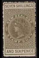 POSTAL FISCALS 1906 7s 6d Bronze Grey, Wmk NZ Sideways, On Unsurfaced Cowan Paper , SG F84, Mint. For More Images, Pleas - Sonstige & Ohne Zuordnung