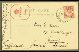 1941 (Sept) Postcard To Switzerland, Bearing 1½d Carmine Tied Sesheke Cds, Triangular "PASSED BY CENSOR/8" And Further C - Nordrhodesien (...-1963)