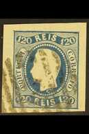 1866 120r Blue, Imperf, Curved Label, SG 47, Superb Used With "Jumbo" Margins. For More Images, Please Visit Http://www. - Otros & Sin Clasificación