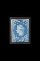 1856 6d Blue, SG 1, Four Margins, Mint With Part Original Gum, Crisp And Fresh. For More Images, Please Visit Http://www - St. Helena