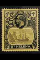 1922 4d Grey And Black On Yellow, Variety "Torn Flag", SG 92b, Very Fine Mint. For More Images, Please Visit Http://www. - Isla Sta Helena