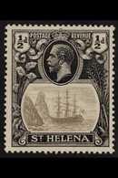 1922-37 ½d Grey-black And Black With "CLEFT ROCK" Variety, SG 97c, Very Fine Mint. For More Images, Please Visit Http:// - Saint Helena Island