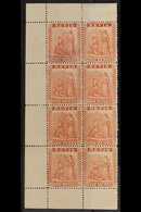 1871-78 1d Pale Rose-red, SG 15, Left Sheet Margin Block Of Eight, Unused Without Gum, Two With Thins. For More Images,  - St.Christopher-Nevis & Anguilla (...-1980)