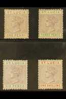1886-87 Die 1, Watermark Crown CA, Perf 14, Complete Set, SG 39/42, Fine Mint. (4 Stamps) For More Images, Please Visit  - Ste Lucie (...-1978)