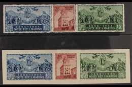 1945 Government Palace Both Perf & Imperf Sets From Mini-sheets (Sassone 278A/F, Michel 315/17 A+B), Never Hinged Mint H - Autres & Non Classés