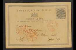 1885 (Oct 6th) 1½d Stationery Postcard, Commercially Used to London, "B31" Cancel & "Sierra Leone / Paid" C.d.s. Alongsi - Sierra Leona (...-1960)