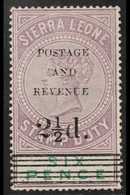 1897 2½d On 6d Dull Purple And Green, SG 61, Very Fine Mint, Gum Bend. For More Images, Please Visit Http://www.sandafay - Sierra Leona (...-1960)