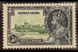 1935 Silver Jubilee 5d Green And Indigo With LIGHTNING CONDUCTOR Variety, SG 183c, Very Fine Mint. For More Images, Plea - Sierra Leone (...-1960)