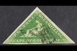 CAPE OF GOOD HOPE 1855-63 1s Bright Yellow-green, SG 8, Used With 3 Large Margins. For More Images, Please Visit Http:// - Non Classés