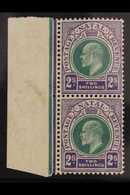 NATAL 1904 2s Dull And Bright Violet, Ed VII, SG 156, Very Fine Never Hinged Mint Vertical Marginal Pair. For More Image - Ohne Zuordnung