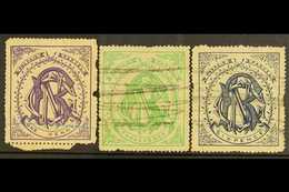 NATAL NATAL GOVERNMENT RAILWAY 1880 1d Violet, 3d Green & 6d Blue, Used With Faults, A Rare Trio (3 Stamps) For More Ima - Ohne Zuordnung