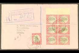 1939 Reg'd Cover To Canada, Franked With 1d BOOKLET PANE Of 6 Plus 1d Single, SG 56, Ex Booklet SG SB13 Or SB14, Neat, M - Non Classés