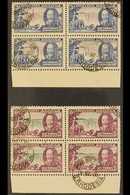 1935 Silver Jubilee Complete Set, SG 31/34, Fine Cds Used Lower Marginal BLOCKS Of 4, 1d & 2d (this With Small Perf Rein - Rodesia Del Sur (...-1964)