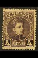 1901 4 Peseta Plum, SG 305, Mi 216, Fine Mint For More Images, Please Visit Http://www.sandafayre.com/itemdetails.aspx?s - Otros & Sin Clasificación