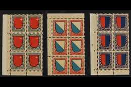 1920 Pro Juventute Set, Mi 153/55, SG J14/16, CORNER BLOCKS OF 6, Never Hinged Mint (3 Blocks = 18 Stamps) For More Imag - Other & Unclassified