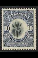 1922 10s Deep Blue Giraffe, Wmk Upright, SG 87a, Fine Mint. For More Images, Please Visit Http://www.sandafayre.com/item - Tanganyika (...-1932)