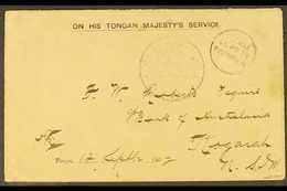 1902 (12 Sep) Stampless Official 'On His Tongan Majesty's Service' Envelope To New South Wales With "TONGA GOVERNMENT FR - Tonga (...-1970)