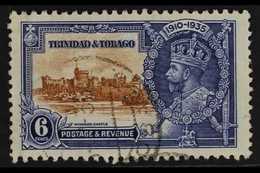 1935 6c Brown And Deep Blue, Silver Jubilee, Variety "Extra Flagstaff", SG 241a, Fine Used. For More Images, Please Visi - Trinité & Tobago (...-1961)