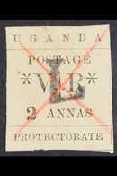 1896 2a Typographed Ovptd "L", SG 71, Used With Red Cross Cancel. For More Images, Please Visit Http://www.sandafayre.co - Ouganda (...-1962)