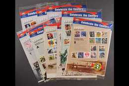 1998-2000 "Celebrate The Century" Set Of 1900's To 1990's Se-tenant Sheets In Original USPS Packs. (9 Items) For More Im - Other & Unclassified