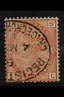 1880-83 1s Orange-brown Plate 13, SG 163, Fine Used With Part Oval Registered Date Stamp. For More Images, Please Visit  - Altri & Non Classificati