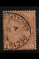 1880-83 1s Orange-brown Plate 13, SG 163, Fine Used With Part Oval Registered Date Stamp. For More Images, Please Visit  - Andere & Zonder Classificatie