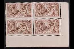 1918-19 2s6d Red-brown Bradbury Seahorse, SG 415, Superb Never Hinged Mint BLOCK OF FOUR From The Bottom-right Corner Of - Non Classificati