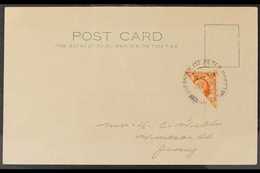 1940 (27 Dec) Post Card To Jersey From Guernsey Bearing GB 1935 2d Orange KGV Photogravure Stamp BISECTED Diagonally And - Ohne Zuordnung