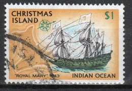 Christmas Island  One Dollar Stamp From 1972 Ships Set. - Christmas Island