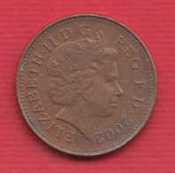 F7787 / 2002 - 1 ONE PENNY , Elizabeth II D.G. , Great Britain Grande-Bretagne , Coins Munzen Monnaies Monete - 1 Penny & 1 New Penny
