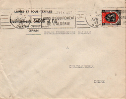 Algérie Algeria Lettre Cover Oran 1949 Sadok & Fils Judaica Brief Carta Laines Textile - Brieven En Documenten