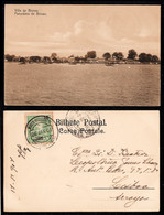 1907 - Portugal Guinea Bissau Postcard Circulated From S. Tomé To Lisbon. Bissau Village View. 10r Stamp. - Guinea-Bissau