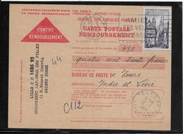 France - Carte Contre Remboursement - 1921-1960: Moderne