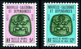 NOUV.-CALEDONIE 1973 - Yv. Service 17 Et 20 **   Cote= 3,00 EUR - Musée Nouméa. Oreiller Bois 5f Et 12f  ..Réf.NCE25000 - Dienstzegels