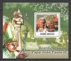 BC702 2011 GUINE GUINEA-BISSAU GREATEST HUMANISTS TRIBUTE TO POPE JOHN PAUL II 1BL MNH - Popes