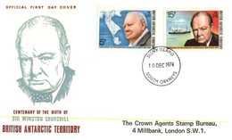 (64) BAT FDC Cover - 1974 - Winstyon Churchill - FDC